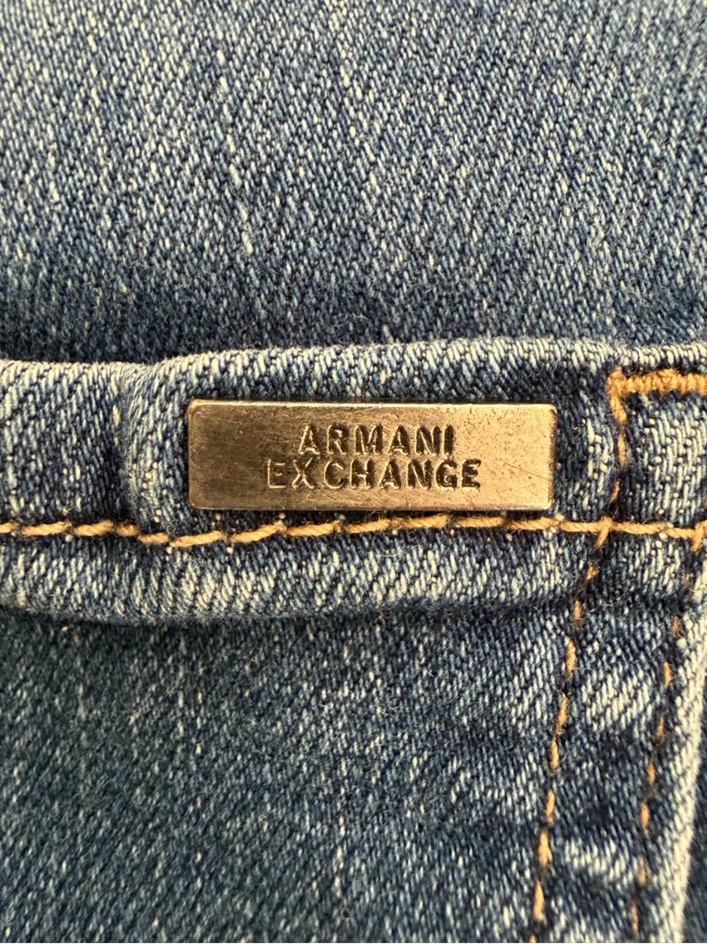 Armani Exchange Blue Denim Jeans with Black Label
